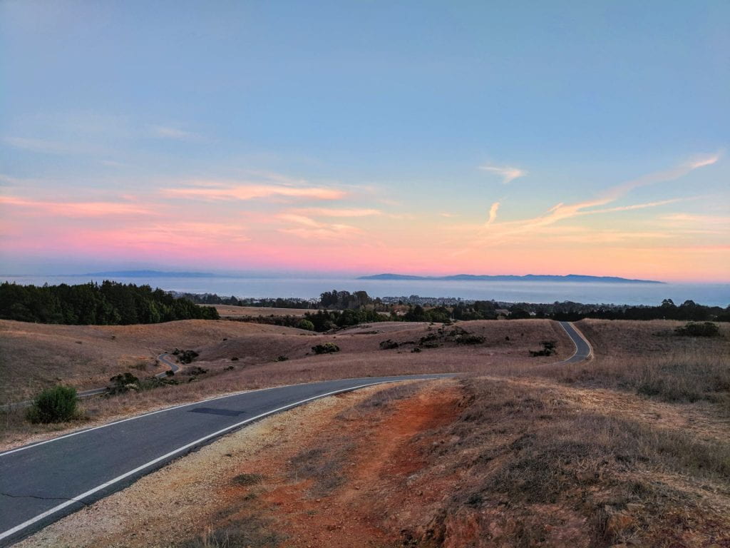 bike path at sunset